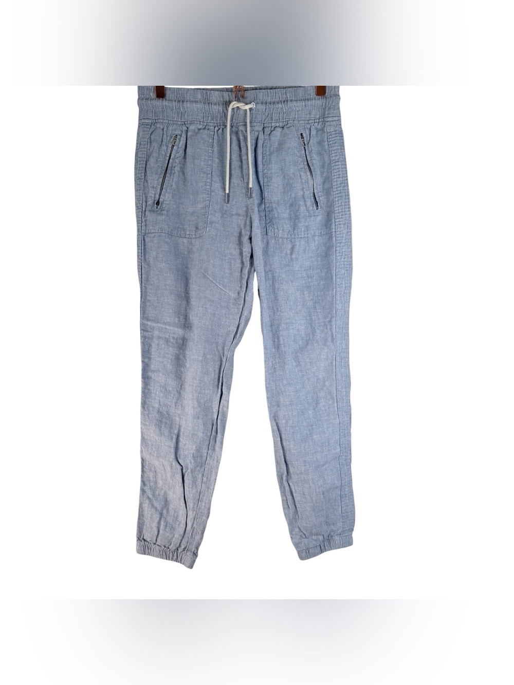 Athleta Women’s Cabo Linen Drawstring Jogger Pants Size 4 Light Blue